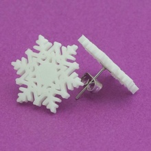 stud earrings snowflake 1 jewellery christmas winter xmas snow snowflakes 3d printing printed 3d print model - Mito3D