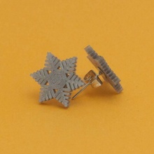 stud earrings snowflake 3 jewellery christmas winter xmas snow snowflakes 3d printing printed 3d print model - Mito3D