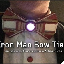 iron man bow tie fashion & accessories arduino cosplay ironman bowtie formal tuxedo arduinogemma arduinoneopixel arduinoflora 3d print model - Mito3D