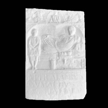 lápida marcus traianius gumattius scan antiguo romano alivio 3d print model - Mito3D