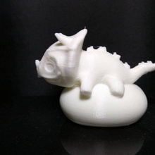triceratops in attesa fan art baby dino uovo felice fratello sorridente 3d print model - Mito3D