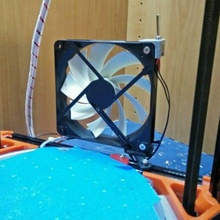 mini kossel ventilateur 120 mm montage option support commutateur construire imprimante 3d l'imprimante mont soutien fan refroidissement l'air rotation minikossel 3d print model - Mito3D