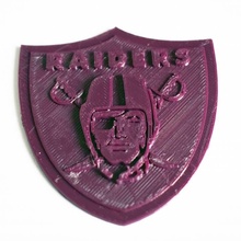 oakland raiders logo fan art badge calcio nfl superbowl csd super bowl i predatori 3d print model - Mito3D