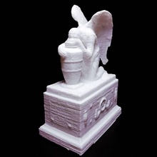 lapide raffigurante lutto angelo scansione cristianesimo tomba morte urna 3d print model - Mito3D