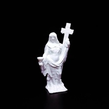 gravestone depicting woman holding cross scan christianity death grave fullbody 3d print model - Mito3D