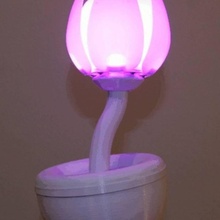 blooming flower night light & garden lamp led lily instructables 3d print model - Mito3D