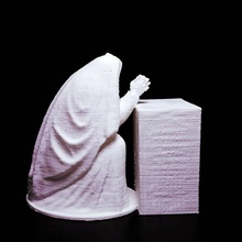 gravestone depicting woman praying scan christianity death grave fullbody 3d print model - Mito3D