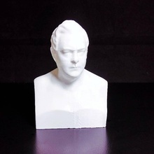 lapide raffigurante busto uomo scansione cristianesimo morte grave 3d print model - Mito3D