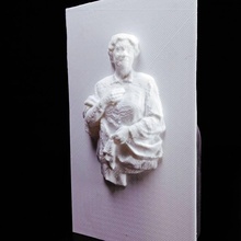 lapide raffigurante soccorso l'uomo scansione cristianesimo uomo morte grave 3d print model - Mito3D