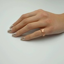 geometrischer ring gedruckt bronze filament Schmuck geometrische Form 3d print model - Mito3D