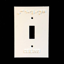 swith plate embossed single & garden light switch 3d print model - Mito3D