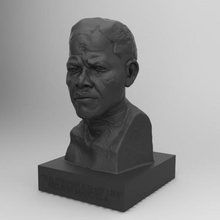 nelson mandela bust royal festival hall london scan sculpture bronze memorial nelsonmandela 3d print model - Mito3D