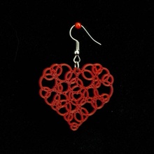 orecchini cuori 42 gioielli regalo cuore i san valentino gli orecchino stampa 3d Stampato in valentinesday giorno regali 3d print model - Mito3D