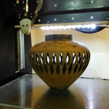 durchlöchert Holz Vase Garten hölzern 3d print model - Mito3D