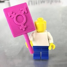 minifig transgender sign toys & games lego equality compatible gender 3d print model - Mito3D