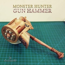 monster hunter - gun hammer fan art axe great mechanical sword cosplay props large capcom monsterhunter gunhammer massive 3d print model - Mito3D