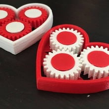 gear heart & garden love valentinesday 3d print model - Mito3D