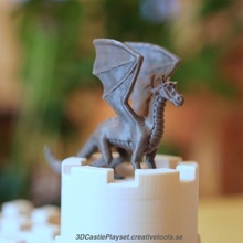 dragon 3d-printable modular castle playset toys & games animal fantasy figure game medieval reptile toy boardgames 3dcastleplayset drake mystical 3d print model - Mito3D