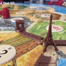 París temático jugador conjunto colonos catan tablero juegos juego Francia eiffel torre Deckedout3d arco triunfo 3d print model - Mito3D