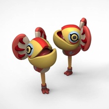 kut ku double lames ventilateur art oiseau monstre chasseur capcom paire 3d print model - Mito3D