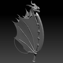 canavar avcı Ejderha kılıç hayran Sanat fantastik 3d print model - Mito3D