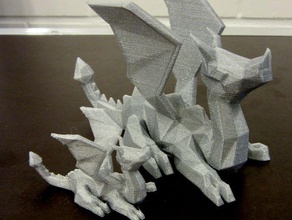 polydragon toys & games creature dragon lowpoly hollow poly dungeons dragons 3d print model - Mito3D