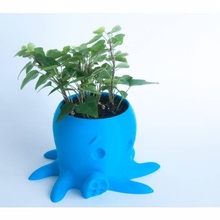 octopus planter & garden flower cute easy funny pot 3d print model - Mito3D
