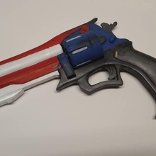mccree peacekeeper props & cosplay magnet pistol revolver overwatch 3d print model - Mito3D