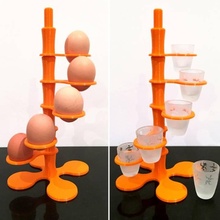 spiral egg shot-glass stand & garden shot glass 3d print model - Mito3D