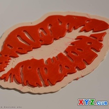 öpücük etiket çıkartma pul çift renk hayran Sanat ekstruder ekstrüder renkli malzemeli 3d print model - Mito3D