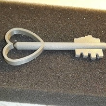 cœur clé clef coeur bijoux porte clés 3d print model - Mito3D