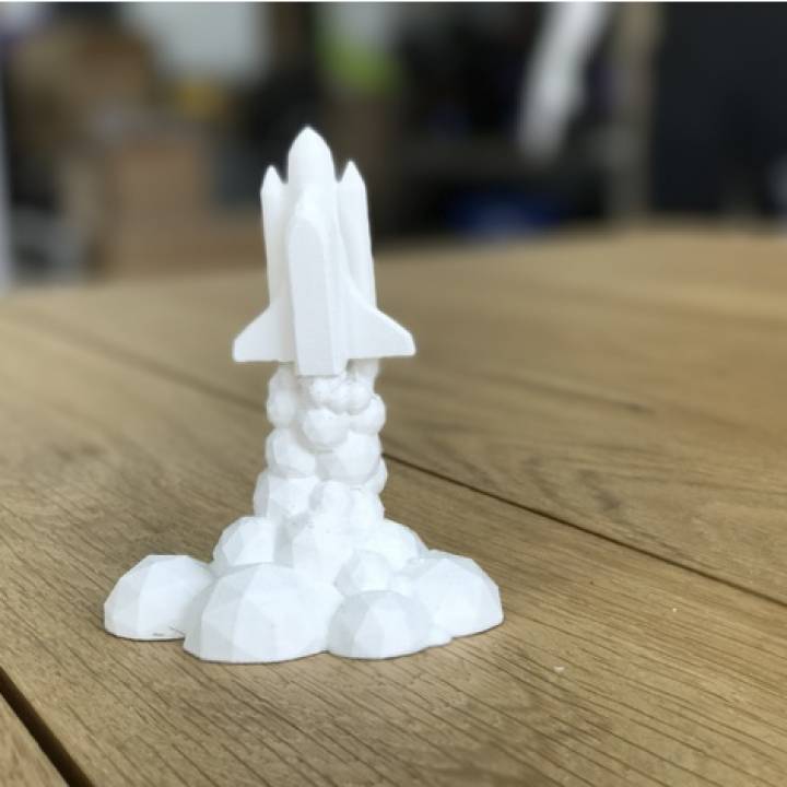 Aufzug Bildung Spaß Miniatur Rauch Platz NASA pendeln Space Shuttle Starten 3D print model - Mito3D