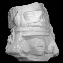 hatted head lord scan statue limestone stucco 3d print model - Mito3D