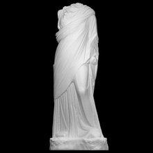 marble statue female draped chiton long tunic scan roman woman fragment 3d print model - Mito3D