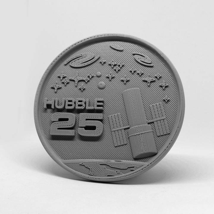 hubble spazio telescopio 25th anniversario medaglione fan arte nasa 3dmodel occhi sistema scolastico 3D print model - Mito3D