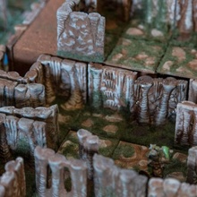 caverns dungeon tiles - wall tabletop roleplay roleplaying openforge dnd tilesdungeons dragons 3d print model - Mito3D