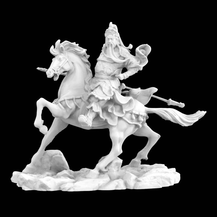 guan yu equestre statua scansione animale Cinese guerra 3D print model - Mito3D
