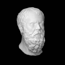 romano mármol cabeza Sócrates escanear busto filósofo 3d print model - Mito3D