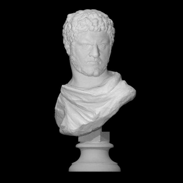roman marble bust emperor caracalla sole-rule type scan portrait sole rule 3D print model - Mito3D