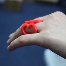 double love ring jewellery 3d print model - Mito3D