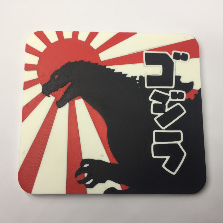 gojira Coaster jardin café Japon Japonais boissons Godzilla 3D print model - Mito3D