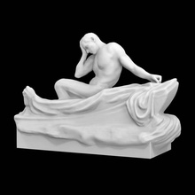 man grieving boat scan stone tomb memorial 3d print model - Mito3D