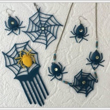 spider set jewellery pendant earrings 3d print model - Mito3D