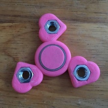 customizable rotated heart hex nut fidget spinner toys & games fidgetspinner 3d print model - Mito3D
