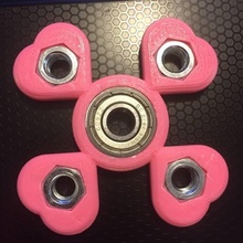 heart &lt 3 customizable valentine hex nut fidget spinner toys & games fidgetspinner 3d print model - Mito3D