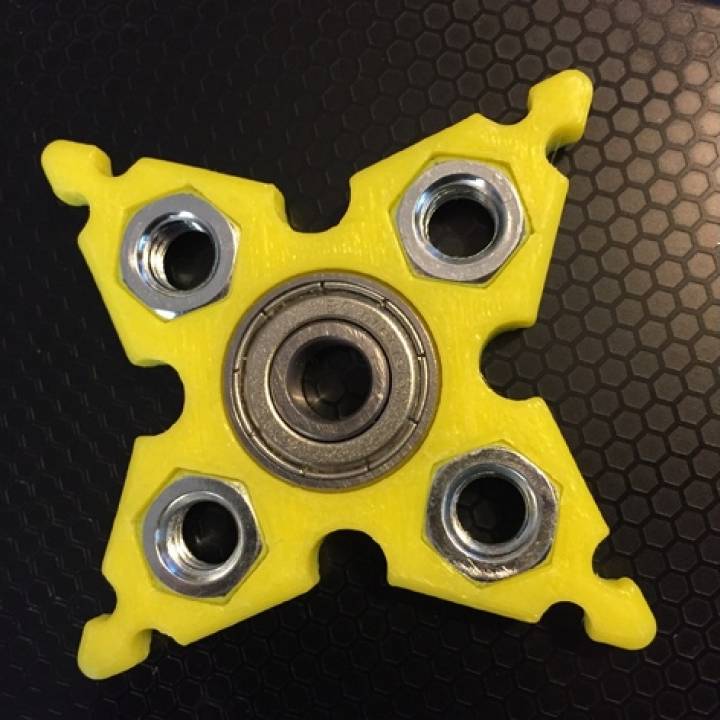 Customizável ninja Estrela floco neve hex noz inquietação spinner brinquedos jogos fidget 3D print model - Mito3D