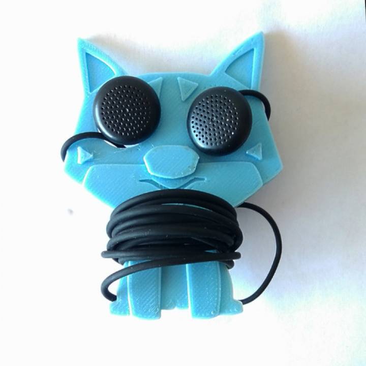 perro auricular cable organizador artilugio electrónica frio soporte iphone animal gato oído fácil divertido regalo auriculares llavero niños móvil teléfono enchufe Samsung sencillo 3D print model - Mito3D