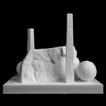 oscar wilde modern sculpture reading uk scan england geometric marble poet author oscarwilde 3d print model - Mito3D