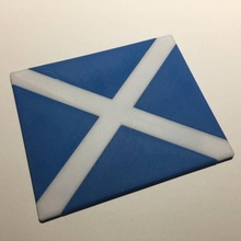 Écosse drapeau Coaster plaque jardin signe 3d print model - Mito3D