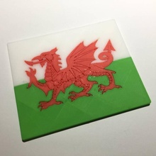 Pays Galles drapeau Coaster plaque éducation signe 3d print model - Mito3D